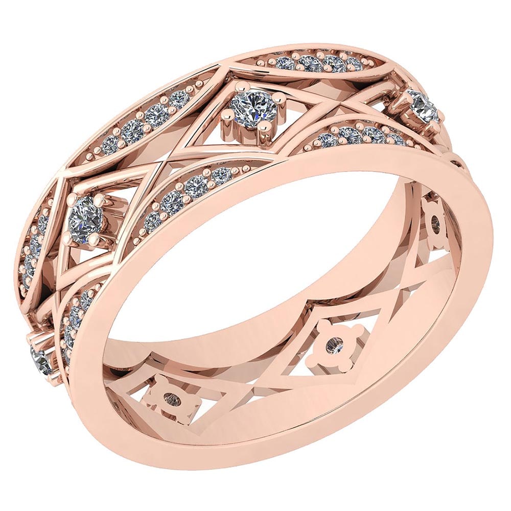 Certified 0.51 Ctw Diamond VS/SI1 14K Yellow Gold Band Ring Made In USA (1 of 1)