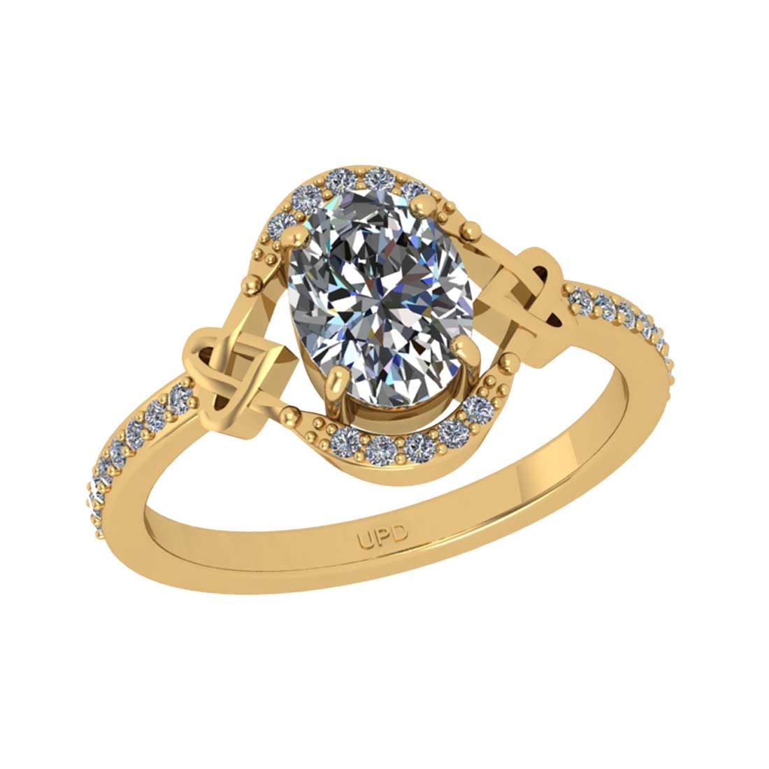 1.40 Ctw SI2/I1 Diamond 14K Yellow Gold Engagement Halo Ring: Center Diamond Weight : 1.25 Ctw (Oval Cut GIA ) Center Color :-J-K Center Stone Clarity :- SI2/I1 Center Stone Setting : Prong Side Stone Weight Of Ctw 0.15 Ctw Side Stone Color : J-K Stone Clarity