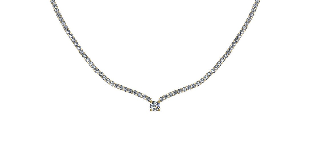 Certified 6.08 Ctw SI2/I1 Diamond 14K Yellow Gold Necklace (1 of 1)