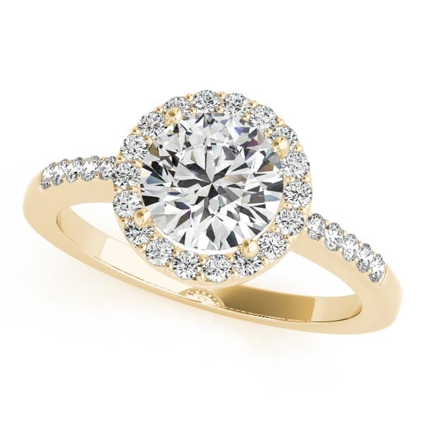 CERTIFIED 18K YELLOW GOLD 1.35 CTW J-K/VS-SI1 DIAMOND HALO ENGAGEMENT RING (1 of 1)