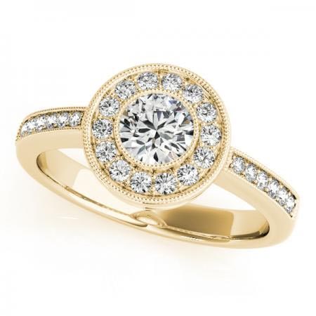 CERTIFIED 18K YELLOW GOLD 2.50 CTW J-K/VS-SI1 DIAMOND HALO ENGAGEMENT RING (1 of 1)