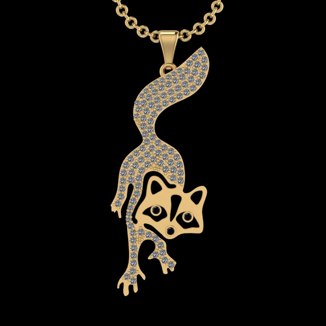 0.82 Ctw SI2/I1 Diamond 14K Yellow Gold pendant necklace (1 of 1)