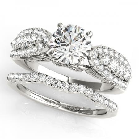 CERTIFIED 18KT WHITE GOLD 1.45 CTW J-K/VS-SI1 DIAMOND BRIDAL SET (1 of 1)