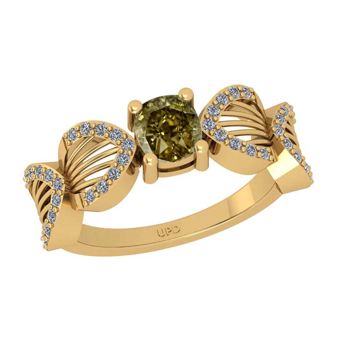 1.12 Ct GIA Certified Fancy Brown Yellow And White Diamond 14K Yellow Gold: Center Diamond Weight : 0.91 Ctw ( 1psc Cushion Cut) GIA Certified Center Stone Color : Fancy Brown Yellow Diamond Center Stone Clarity : VVS1 Stone Setting : Prong Side Stone Weight Of Ctw 0.21 ctw S