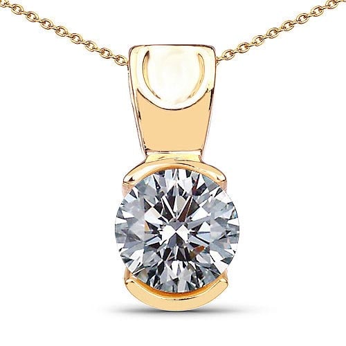 Certified .75 CTW Round Diamond 14K Yellow Gold Pendant: Center Stone .75 CTW Round Diamond Center Stone Clarity:SI1-SI2 Center Stone Color : White Diamond Stone Setting ;Prong 14K Yellow Gold Pendant #PAPPS92308v5