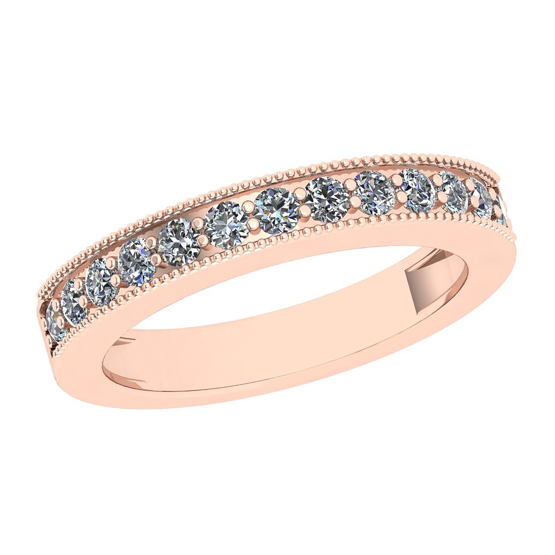 Certified 0.45 Ctw SI2/I1 Diamond 14K Rose Gold Victorian Style Simple Band: Center Approx Weight: 0.45 Ctw (Round Cut) Center Diamond Color: G-H Center Clarity: SI2/I1 Center Setting: Prong Metal Approx Weight: 3.20 Gram 14K Rose Gold Victorian Simple Band Ring Size: 6
