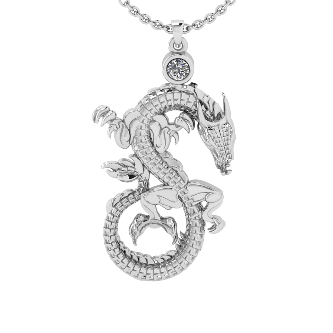 0.15 Ctw SI2/I1 Diamond 14K White Gold Hip Hop theme Pendant Necklace (1 of 1)