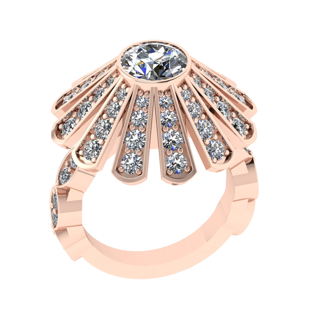 3.35 Ctw SI2/I1 Diamond 4k Rose Gold Engagement Ring: Center Diamond Weight :-: 1.25 Ctw ( Round Cut) Color :- J-K Clarity : SI2/I1Center Stone Setting : Prong Side Diamond Weight Of Ctw 2.10 Ctw Color : J-K Clarity : SI2/I1 Stone Setting : Prong Metal