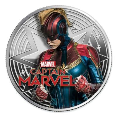 2019 Fiji ? Captain Marvel 1 oz Silver Proof (Marvel series): 2019 Fiji ? Captain Marvel 1 oz Silver Proof (Marvel series) #PAPPS98450v15