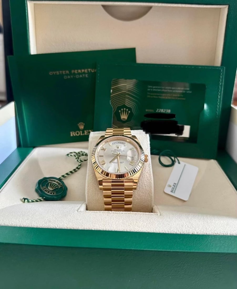 New 18kt Yellow Gold 40mm DayDate Rolex comes with Box & Papers: New 18kt Yellow Gold 40mm DayDate Rolex comes with Box & Papers #PAPPS13677v8