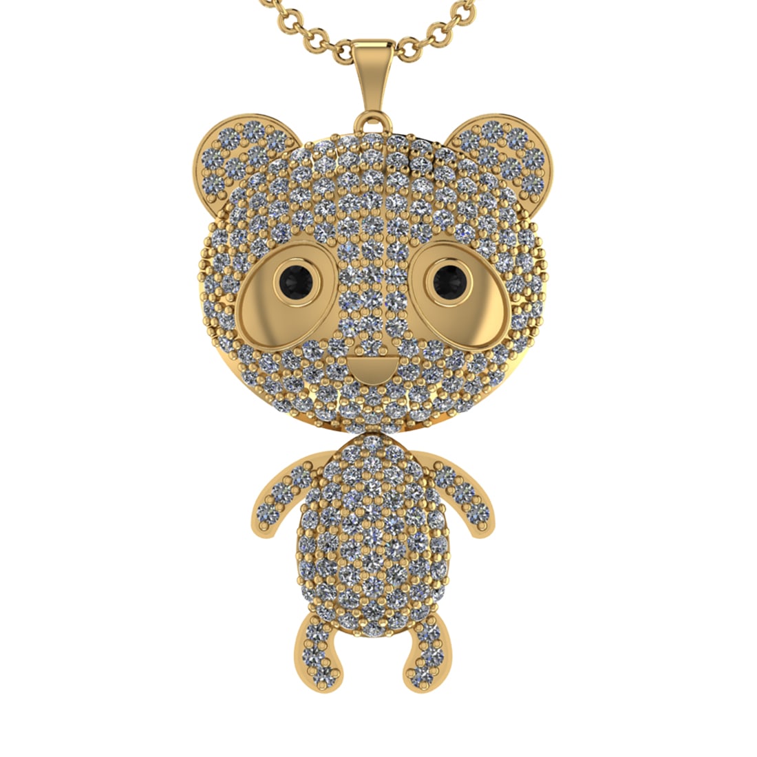 7.02 Ctw SI2/I1 Treted Fancy Black Diamond Prong Set 14K Yellow Gold Teddy (1 of 1)