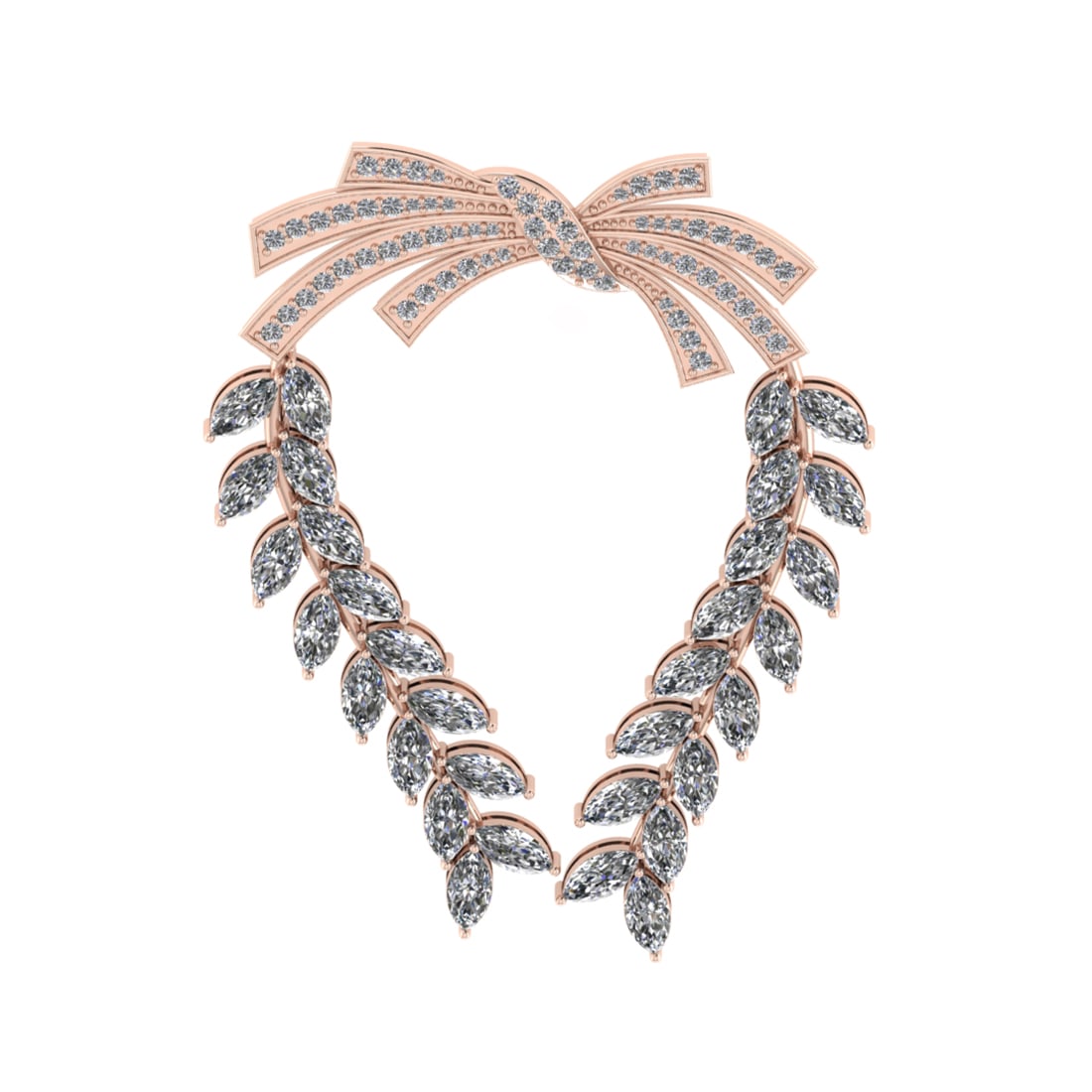 4.00 Ctw SI2/I1 Diamond Prong Set 14K Rose Gold Brooch for men (1 of 1)