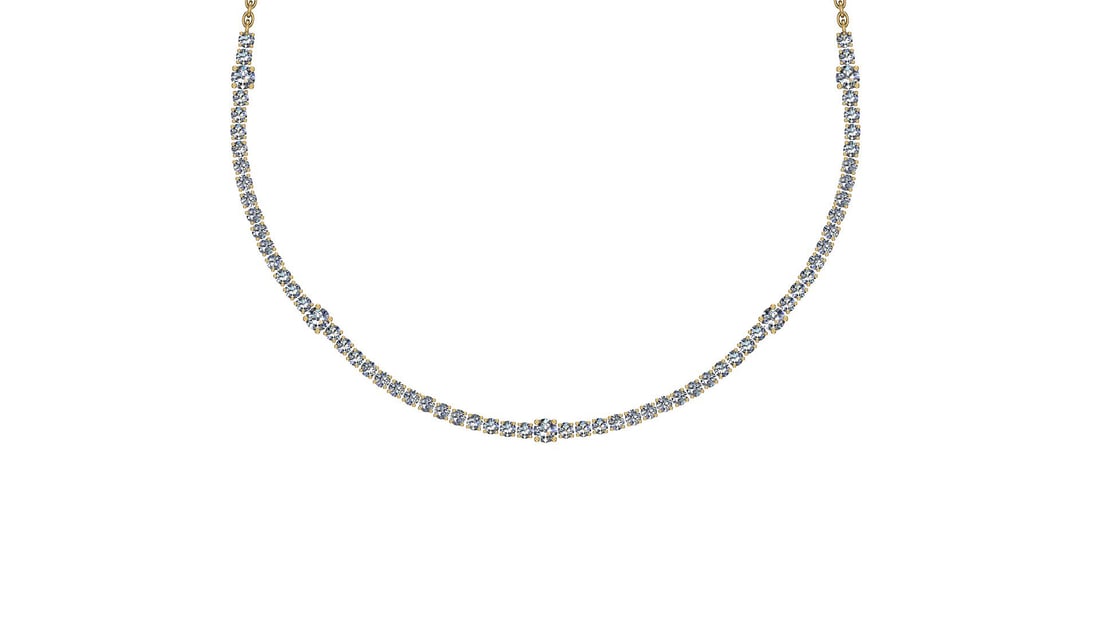Certified 4.91 Ctw SI2/I1 Diamond 14K Yellow Gold Necklace (1 of 1)