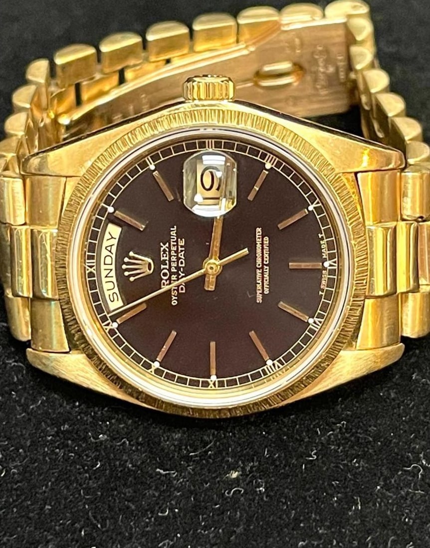 Used Rolex DayDate Presidential Bracelet 18kt Gold Ref 18078 Black Dial 36m (1 of 1)