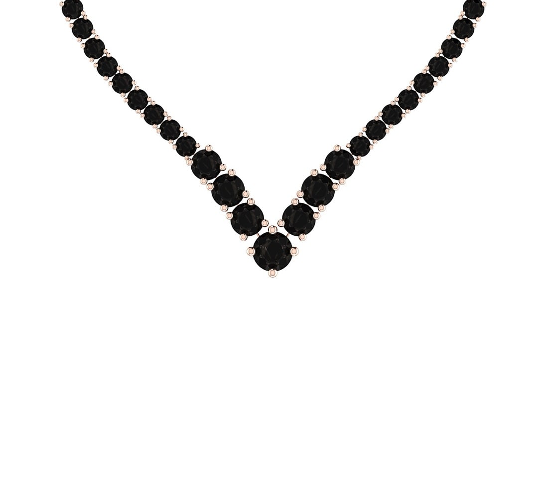 4.80 Ctw i2/i3 Treated Fancy Black Diamond 14K Rose Gold Necklace (1 of 1)