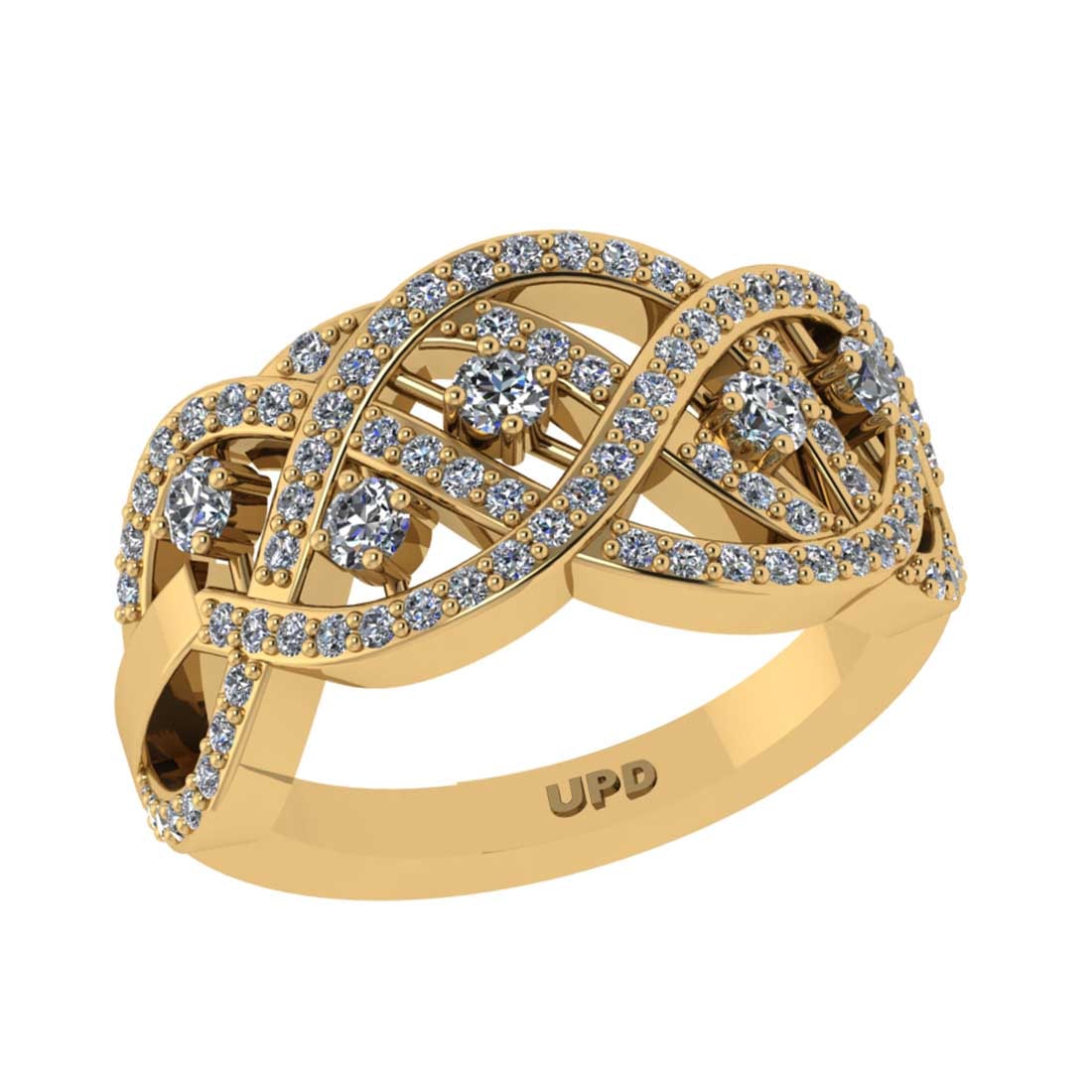 0.75 Ctw SI2/I1Diamond 14K Yellow Gold Engagement Band Ring (1 of 2)