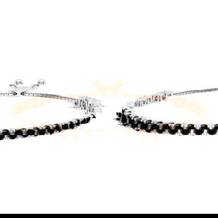 1.66 Ctw i2/i3 Treated Fancy Black Diamond 14K Rose Gold Slide Bracelet: Center Diamond Weight : 1.66 Ctw (Round Cut) Center Diamond Color :- Treated Fancy Black Diamond Center Clarity : I2/I3 Stone Setting : Prong Metal Weight : Approx 7.20 Gram 14K Rose Gold Slide