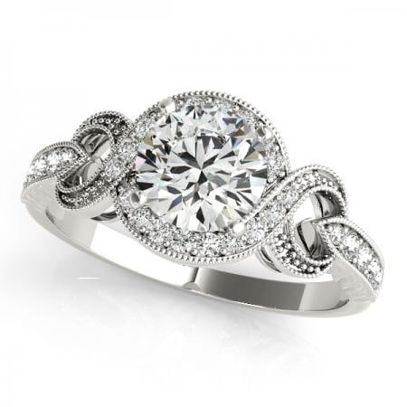 CERTIFIED PLATINUM 0.76 CTW J-K/VS-SI1 DIAMOND HALO ENGAGEMENT RING (1 of 1)
