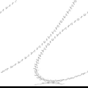 Station Eternity Necklace in 14k White Gold (1.51ct): METAL TYPE: 14k White Gold ;TOTAL CARAT WEIGHT: 1.51 ;NAME OF CENTER STONE: Diamond ;CENTER STONE SHAPE: Round ;CENTER STONE CLARITY: SI1-2 ;CENTER STONE COLOR: G-h ;CENTER STONE SETTING: Bezel