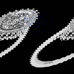 3.76 Ctw VS/SI1 Diamond14K White Gold Vintage Style Ring: Center Diamond Weight : 3.20 Ctw ( Cushion Cut) Center Color :-J-K Center Stone Clarity :- VS/SI1 Center Stone Setting : Prong Side Stone Weight Of Ctw 0.54 Ctw Side Stone Color : J-K Stone Clarity :