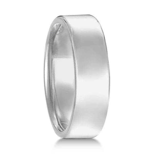 Euro Dome Comfort Fit Wedding Ring Mens Band 18k White Gold 6mm (1 of 1)