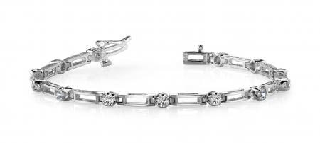 14KT WHITE GOLD .50 CTW G-H VS2/SI1 DIAMOND BOX LINK BRACELET (1 of 1)