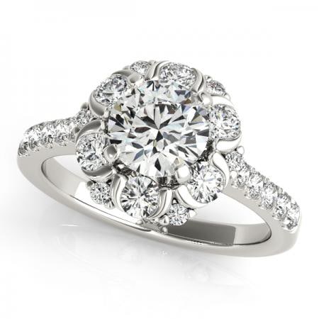 CERTIFIED PLATINUM 1.51 CTW J-K/VS-SI1 DIAMOND HALO ENGAGEMENT RING (1 of 1)