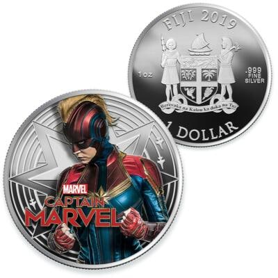 2019 Fiji ? Captain Marvel 1 oz Silver Proof (Marvel series): 2019 Fiji ? Captain Marvel 1 oz Silver Proof (Marvel series) #PAPPS98447v15
