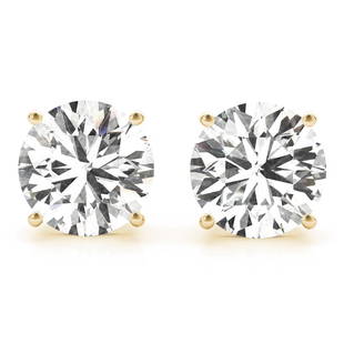 CERTIFIED 1 CTW ROUND D/VS1 DIAMOND SOLITAIRE EARRINGS IN 14K YELLOW GOLD: CERTIFIED 1 CTW ROUND D/VS1 DIAMOND SOLITAIRE EARRINGS IN 14K YELLOW GOLD #PAPPS20850v5