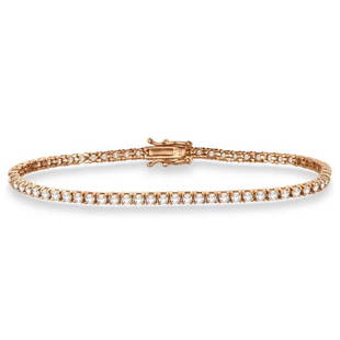 Eternity Diamond Tennis Bracelet 14k Rose Gold 3.51ctw: CENTER STONE; Diamond CENTER STONE CLARITY; SI CENTER STONE COLOR; J-K CENTER STONE SETTING; Prong SIDE STONE CLARITY; SIDE STONE COLOR; SIDE STONE SETTING; ctw OF SIDE STONE: SIDE STONE QUALITY; 