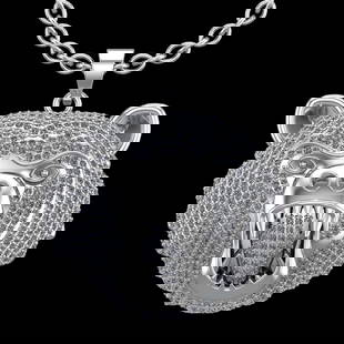 3.75 Ctw SI2/I1 Diamond 18K White Gold Bear Pendant Necklace: Total Diamond Weight : 3.75 Ctw (Round cut) Center Diamond Color :- G-H Center Clarity : SI2/I1 Stone Setting : Prong Metal Weight : Approx 17.90 Gram 18K White Gold Bear Pendant Necklace