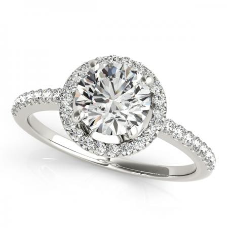 CERTIFIED PLATINUM 1.58 CTW J-K/VS-SI1 DIAMOND HALO ENGAGEMENT RING (1 of 1)