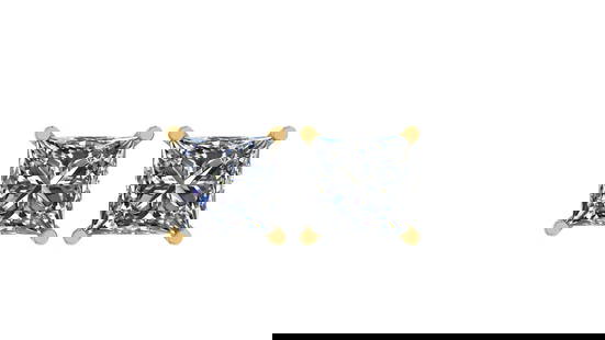 Certified 1.01 CTW Princess Diamond Stud Earrings J/SI1: Certified 1.01 CTW Princess Diamond Stud Earrings J/SI1 #PAPPS84069v3