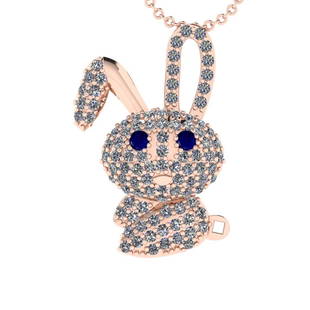 0.94 Ctw SI2/I1 Blue Sapphire and Diamond 14K Rose Gold Daddy Pendant Neckl: Center Stone Weight : 0.07 Ctw ( Round Cut) Center Stone Color :-Blue Sapphire Setting : Prong Side Diamond Weight Of Ctw 0.87 Ctw Color : J-K Clarity : SI2/I1 Stone Setting : Prong Metal Weight :