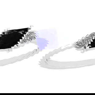 0.53 Ctw SI2/I1 Blue Sapphire And Diamond 14K White Gold Ring: Center Stone Weight : 0.50 Ctw (Square cut) Center Stone Color :-Blue Sapphire Stone Setting : Prong Side Stone Weight Of Ctw 0.03 Ctw Side Stone Color : J-K Stone Clarity : SI2/I1 Stone Setting :