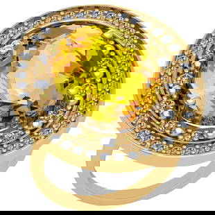 16.84 Ctw I2/I3 Lemon Topaz And Diamond 14k Yellow Gold Engagement Halo Rin: Center Stone Weight : 15.56 Ctw (1 Psc Oval Cut ) Center Stone Color : Lemon Topaz Center Stone Setting : Prong Side Stone Weight Of Ctw 1.28 Ctw Side Stone Color : J-K Stone Clarity : I2/I3 Stone