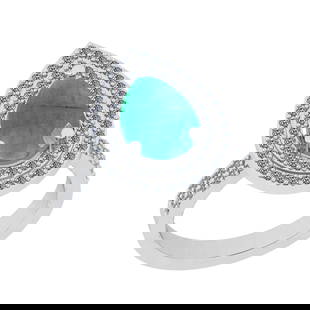 2.97 Ctw SI2/I1 Emerald And Diamond 14K White Gold two Row Wedding Halo Rin: Color Stone Weight : 2.50 Ctw (Pear Cut ) Center Stone Color : Emerald Center Stone Setting : Prong Side Stone Weight Of Ctw 0.47 Ctw Side Stone Color : J-K Stone Clarity : SI2/I1 Stone Setting :