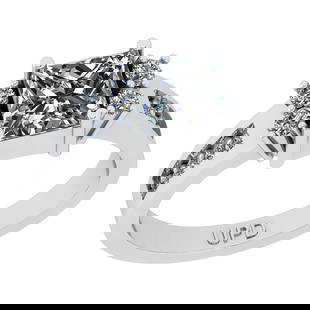 1.25 ctw GIA Certified Center StoneDiamond 14K White Gold Engagement Ring: Center Diamond Weight :-1.00 Ctw (Princess Cut) GIA Certified Center StoneCenter Color :- I-J Stone Clarity : SI2/I1 Stone Setting : Prong Side Stone Weight Of Ctw 0.25 ctw Side Stone Color : I-J