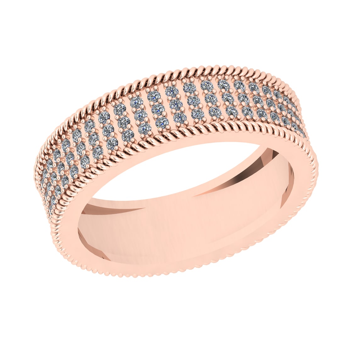 0.68 Ctw VS/SI1 Diamond 14K Rose Gold Eternity Band Ring: Center Weight ; 0.68 Ctw ( Round Cut) Center Color : White G-H Diamond Clarity : VS/SI1 Center Setting ; Prong Metal Weight : Approx 5.70 Gram 14K Rose Gold Eternity Band Ring Current Ring Size-7