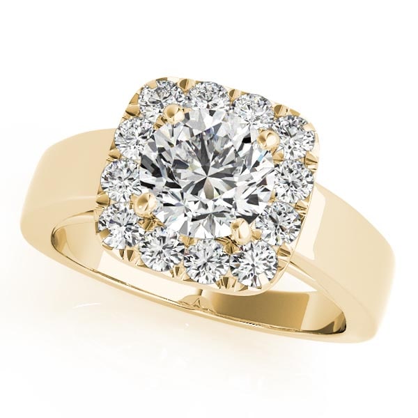 CERTIFIED 18K YELLOW GOLD 1.08 CTW J-K/VS-SI1 DIAMOND HALO ENGAGEMENT RING (1 of 1)