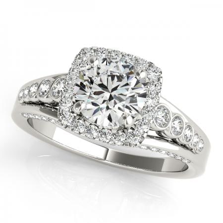 CERTIFIED PLATINUM 1.02 CTW J-K/VS-SI1 DIAMOND HALO ENGAGEMENT RING (1 of 1)