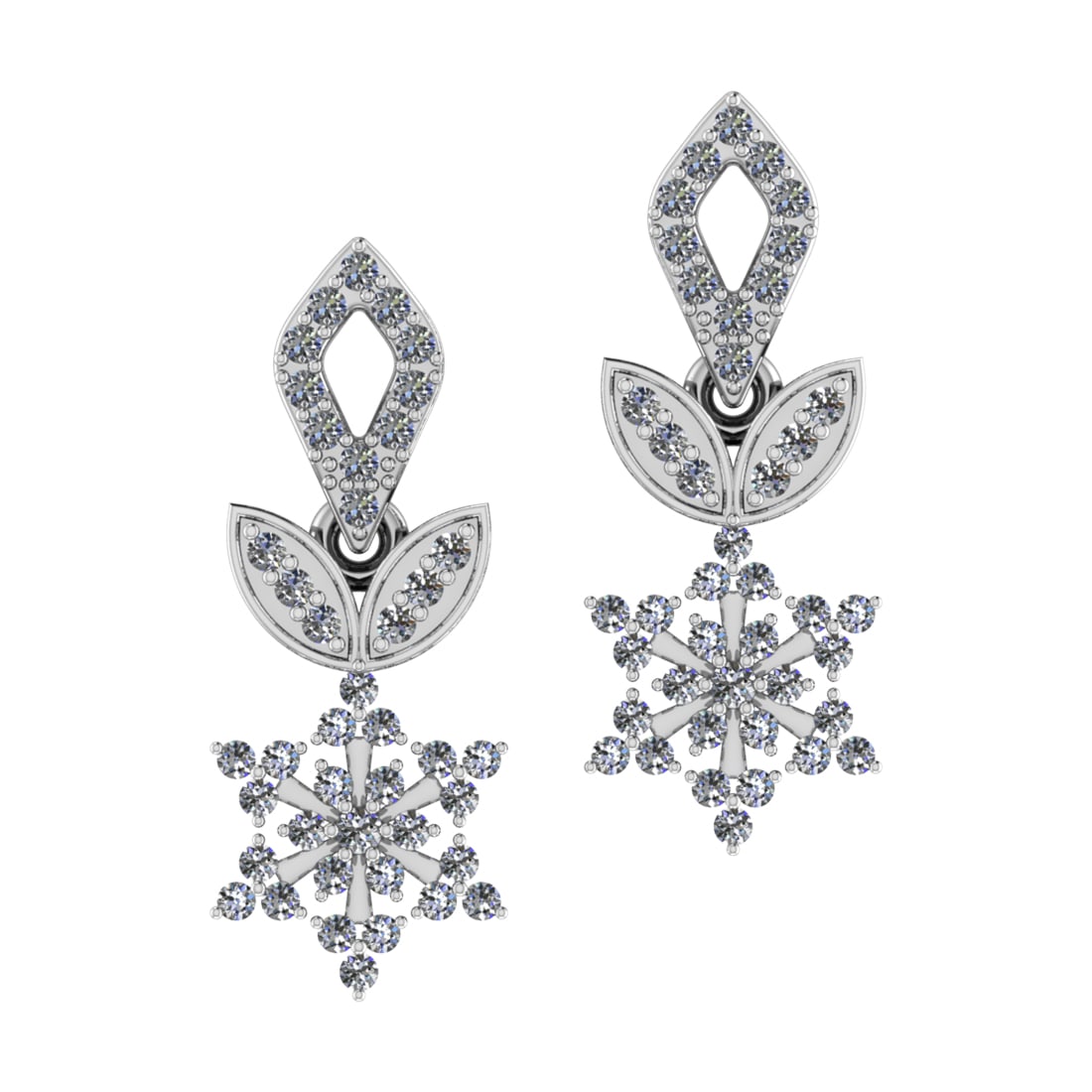 0.50 Ctw SI2/I1Diamond 14K White Gold Earrings (1 of 1)