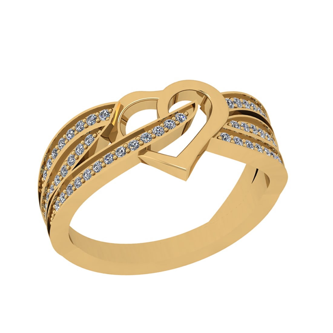 0.40 Ctw Si2/i1 Diamond 14K Yellow Gold Groom Band Ring (1 of 2)