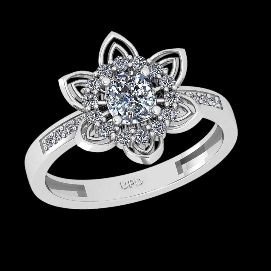0.86 Ctw SI2/I1 Diamond 18K White Gold Engagement Ring: Center Diamond Weight : 0.60 Ctw (Cushion Cut) Center Diamond Color :-J-K Setting : Prong Side Weight Of Ctw 0.26 Ctw Color : J-K Clarity : SI2/I1 Stone Setting : Prong Metal Weight : Approx 3.20 gram