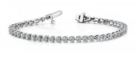 14K WHITE GOLD 2 CTW G-H SI2/SI3 THREE PRONG TENNIS BRACELET (1 of 1)