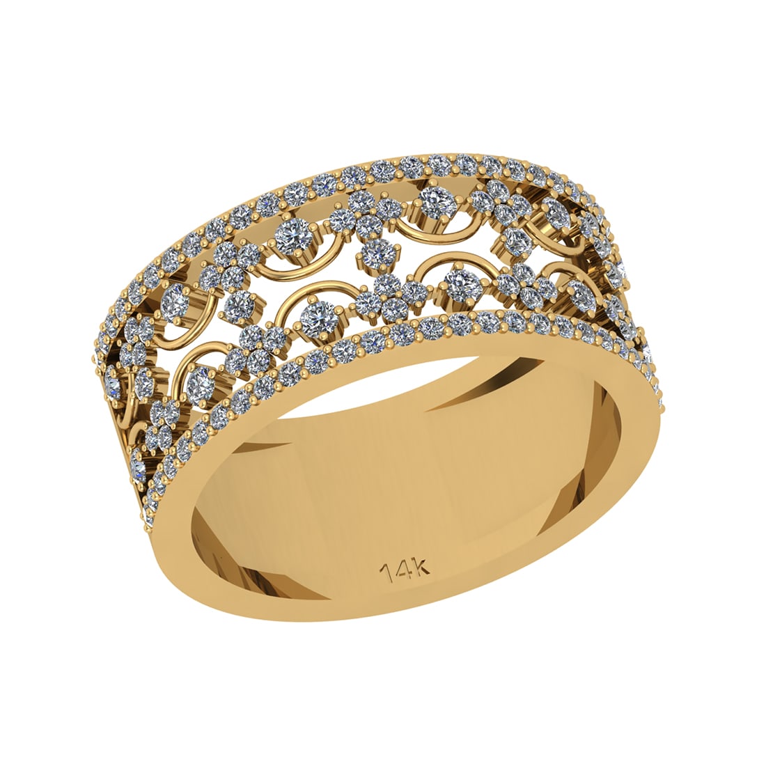 0.68 Ctw Si2/i1 Diamond 14K Yellow Gold Eternity Band Ring (1 of 2)