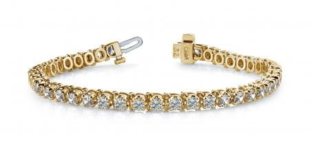 14K YELLOW GOLD .75 CTW G-H I1/I2 PRONG SET DIAMOND STRAND TENNIS BRACELET (1 of 1)
