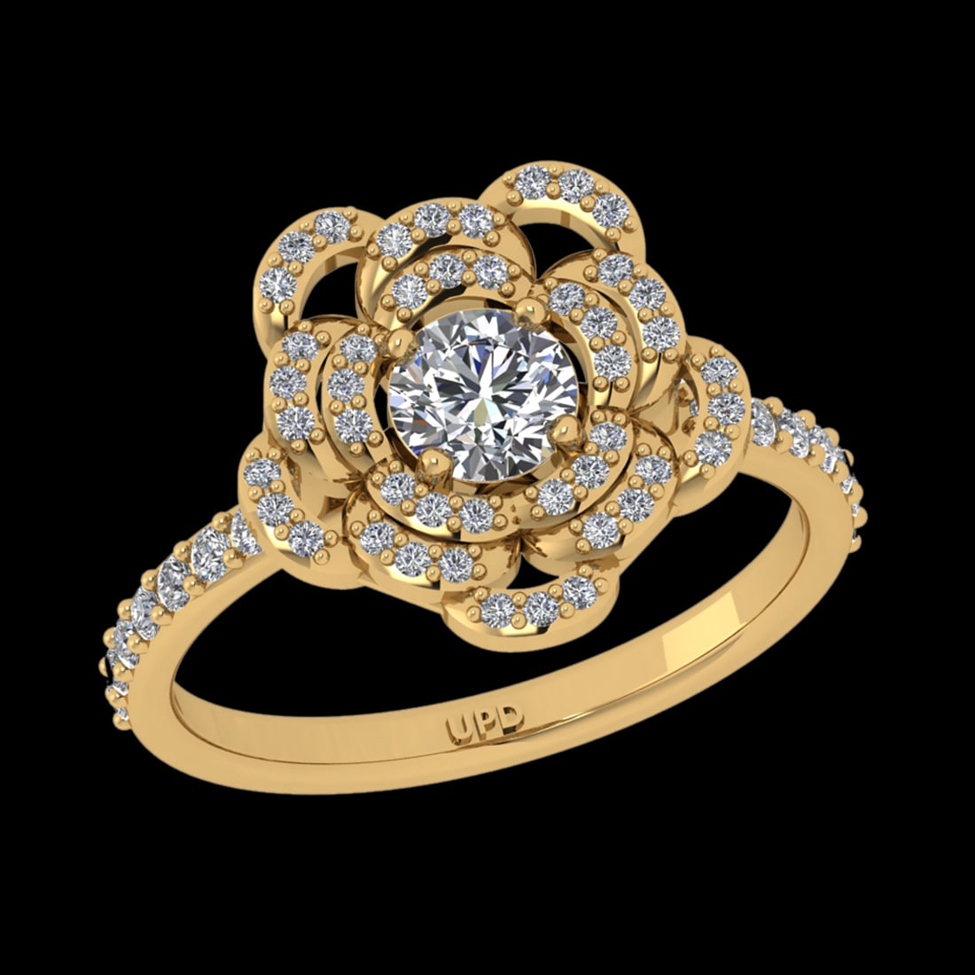 0.92 Ctw SI2/I1 Diamond 18K Yellow Gold Engagement Ring (1 of 2)