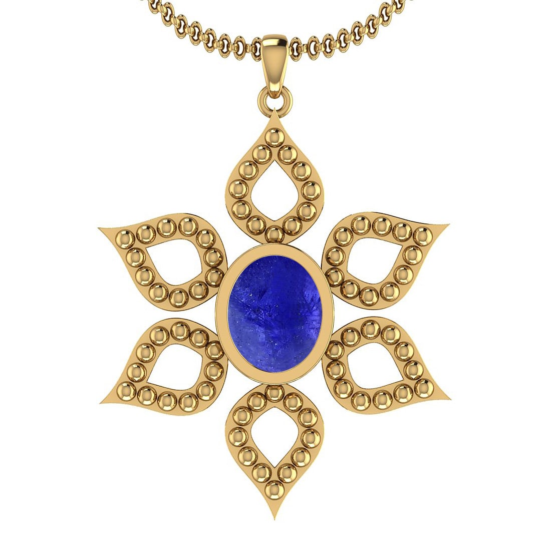 Certified 3.50 Ctw Tanzanite 14K Yellow Gold Victorian Style Pendant (1 of 1)