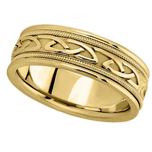 Hand Made Celtic Wedding Band in 14k Yellow Gold 6mm (1 of 1)